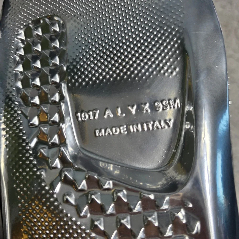1017 ALYX 9SM Mono Chrome Silver Metallic‎ Slip Ons Clogs Shoes EU 40 NEW IN BOX